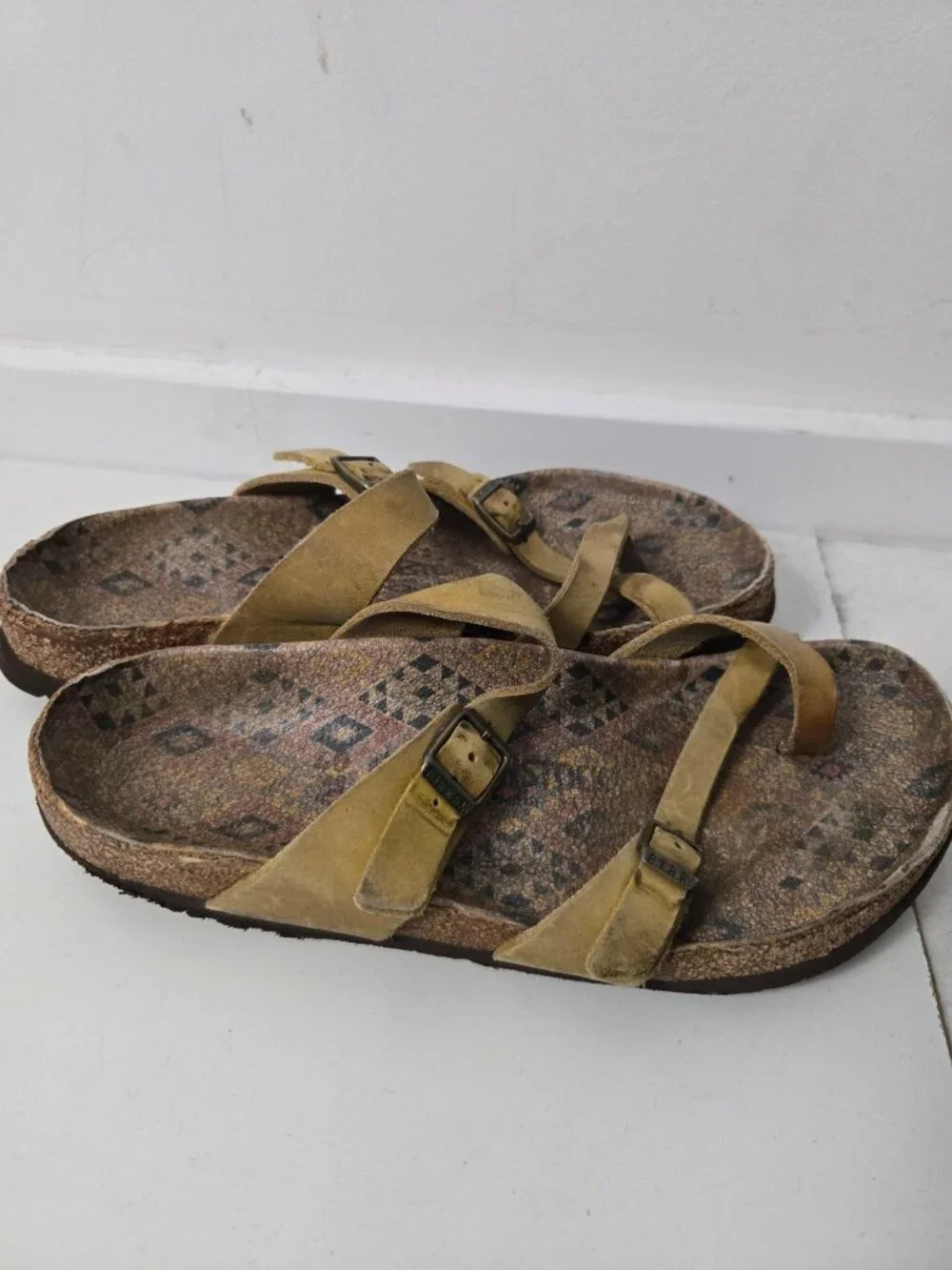 Birkenstock Mayari Ethno Ochre Oiled Leather Sandals Size 9 Women's